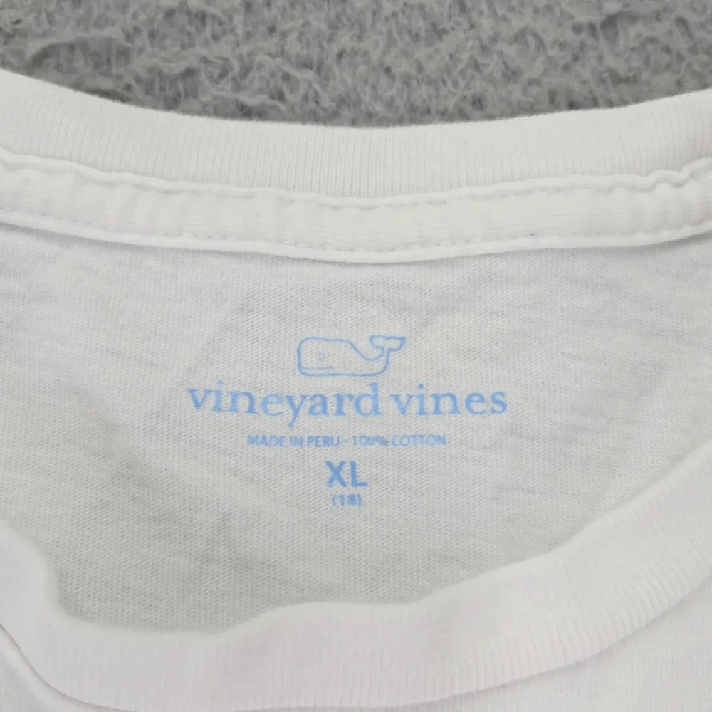 Vineyard Vines Shirt Boys‎ XL White Shark Week Spellout Geometic Whale